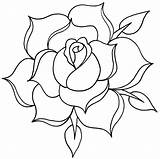 Rose Drawing Line Outline Tattoo Traditional Clipart Library Cliparts sketch template