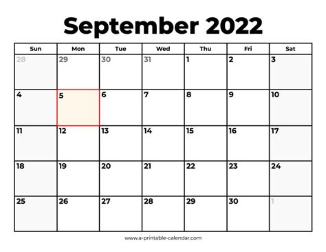 september  calendar  holidays  printable calendar
