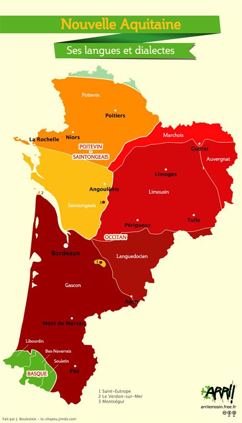 carte linguistique de la nouvelle aquitaine