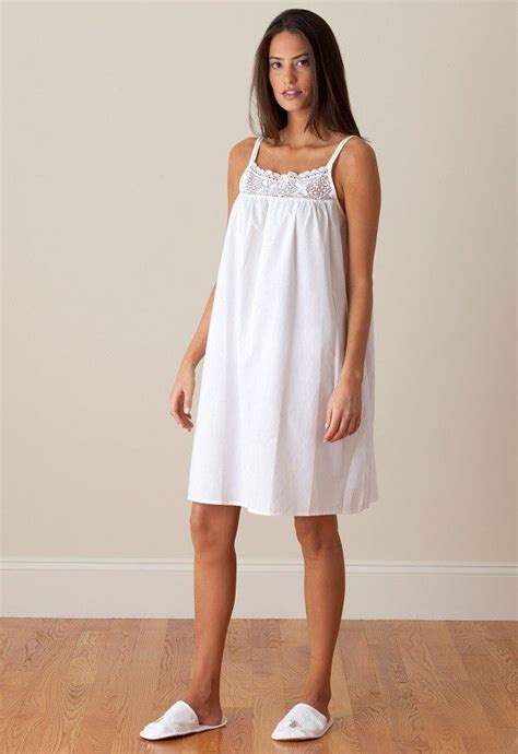 Jenn White Cotton Nightgown Lace El311 Night Gown Nightgowns