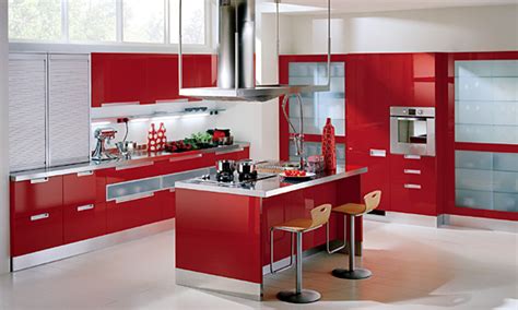 decoracion de cocinas contemporaneas cocinas rojas cocinas modernas blancas  rojas cocinas