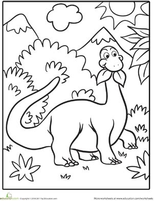 dinosaur pre  coloring pages   buku mewarnai