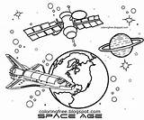 Satellite Space Earth Pages Coloring Sketch Template Nasa Skylab sketch template