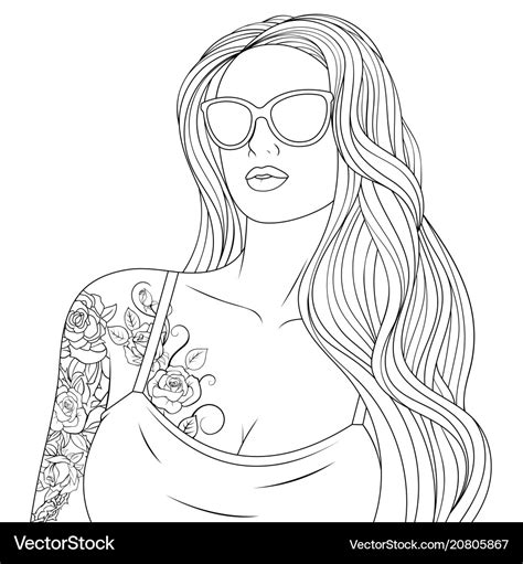 beautiful girl coloring pages royalty  vector image