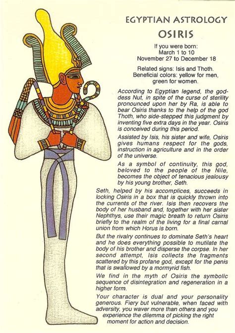 Zodiac Unlimited Egyptian Astrology Postcard Osiris Astrology