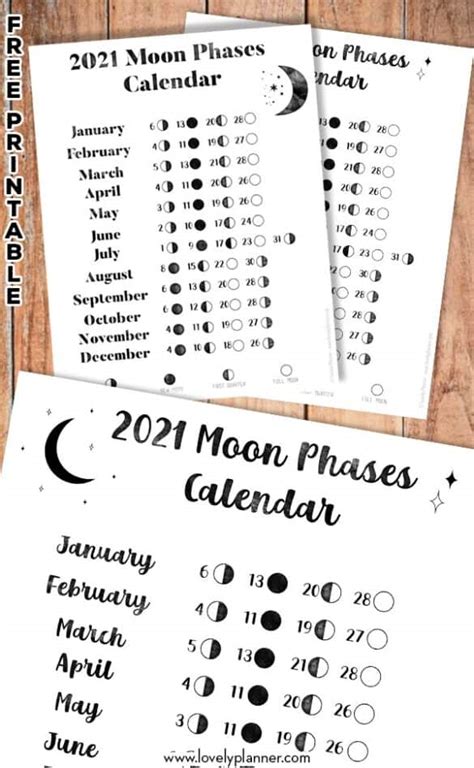 printable  moon phases calendar lovely planner