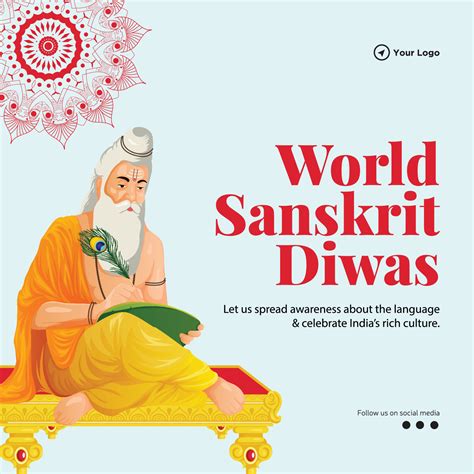 world sanskrit diwas banner design template  vector art  vecteezy