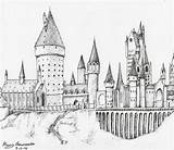 Hogwarts Paintingvalley Schloss Dibujo sketch template