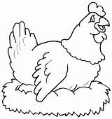 Hen Coloring Pages Red Little Getdrawings Popular Getcolorings Comments Kindergarten Template Chicken sketch template