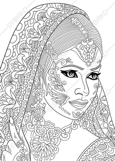 coloring pages  adults digital coloring page indian etsy