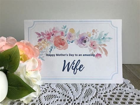 mothers day card  wife printable card etsy