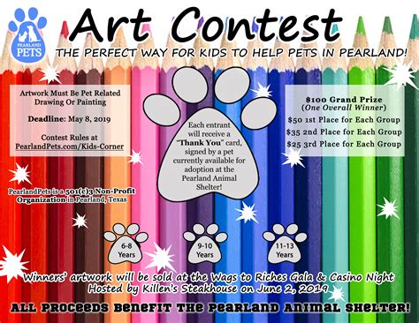 kids art contest pearland pets