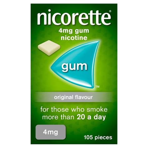 morrisons nicorette original nicotine gum sugar  mg   pack