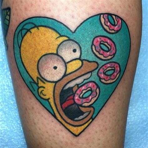Homer Simpson Tattoo On Female Colorfulcheckerboardsliponvans