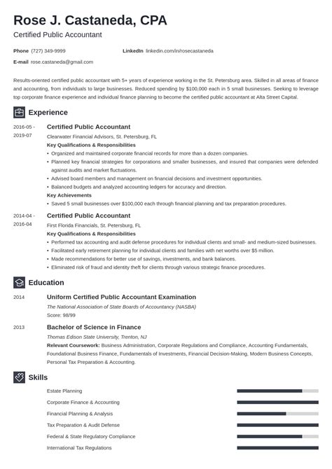 certified public accountant cpa resume sample guide resumetemplate