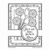 Coloring Easter He Risen Pages Religious Adult Spring Coloringbliss Words Christian Color Flowers Adults sketch template