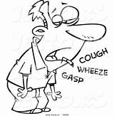 Sick Coughing Wheezing Gasping Leishman Smoker Toonaday Vecto sketch template