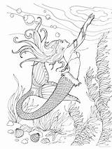 Mermaids Realistic Book Pregnant Colorier Sirenas Printables Ocean Aesthetic Sirene Lineart Elegant Dragonflytreasure sketch template