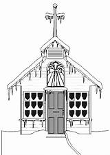 Kerk Kleurplaat sketch template