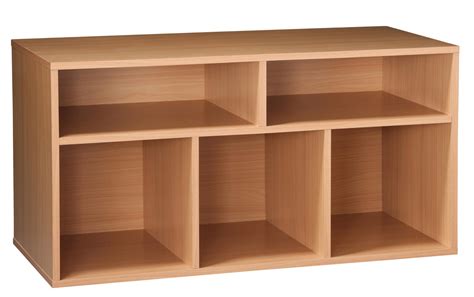 essential home  cube storage unit oak finish shop    shopping earn points