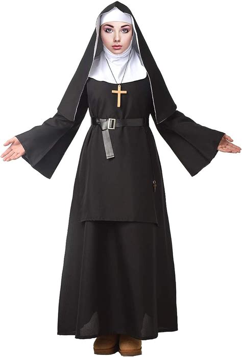 Womens Classic Nun Costume Adults Traditional Religious Sister Dress