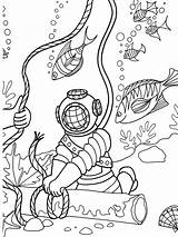 Coloring Pages Sea Diver Scuba Deep Under Diving Doverpublications Book Dover Publications Kids Welcome Printable Sheets Adventure Colouring Color Ocean sketch template