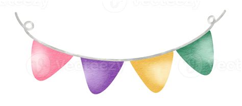 watercolor party bunting  png