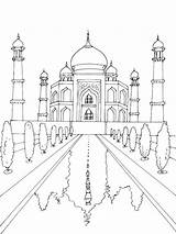 Taj Mahal Inde Coloriage Coloriages Palace Mewarnai Cartes Geographie Palais Dibujo Gulli Getdrawings Dessins Imprimer Numéroté Carnet Croquis Architecturaux Asie sketch template