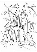 Halloween Castelo Colorir Malvorlagen Haunted Schloss Bruxa Zenideen Desenhos Spooky sketch template