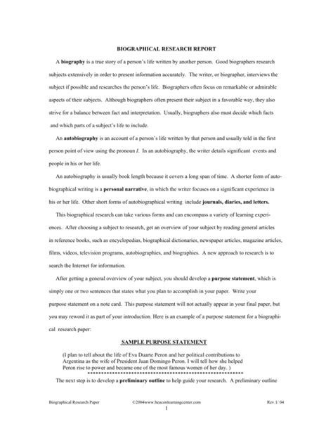 biographical research report  biography   true story