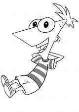 Phineas Coloring Pages Ferb Looking Cute Printable sketch template