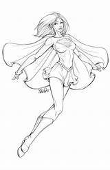 Supergirl Lineart Kolorowanki Bestcoloringpagesforkids sketch template