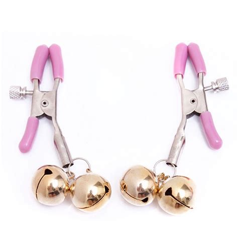 female steel metal sexy breast nipple clamps clips with 2