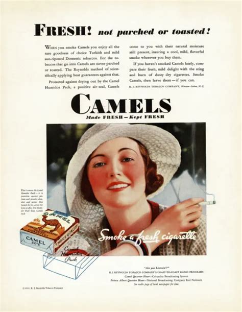 1930s big original vintage camel cigarette lady smoking art photo print