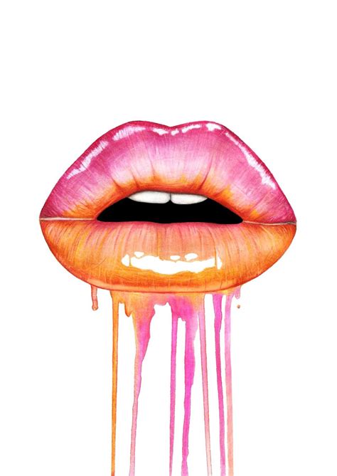 art illustrations drawings paintings lipglossdarkskin lips
