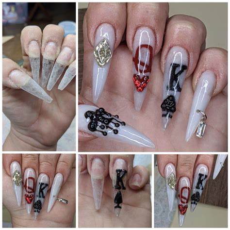 card nails queen nails king nails bling acrylic nails