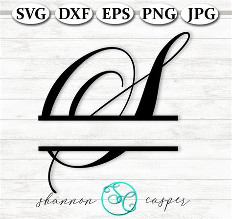 split monogram single letter  svg  cricut  silhouette etsy