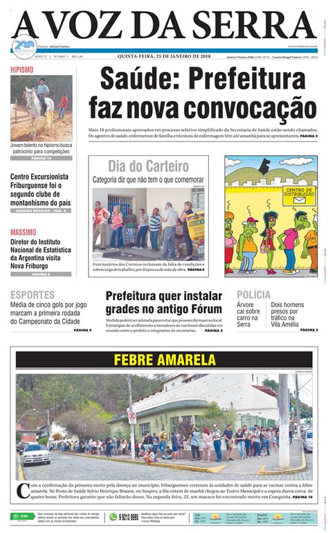 Edição De 25 De Janeiro De 2018 Jornal A Voz Da Serra