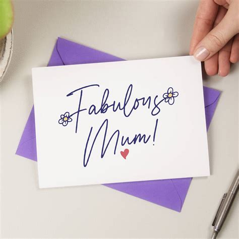 Simple Fabulous Mum Mothers Day Card By A Is For Alphabet