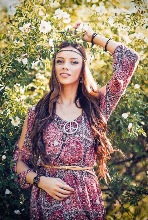 beautiful young hippie girl  hippie hippy  girl people