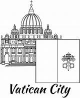 Coloring Vatican Flag City Print sketch template
