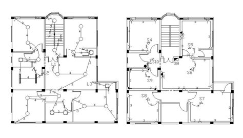 lavish bungalow floor plan  electrical design cad drawing cadbull