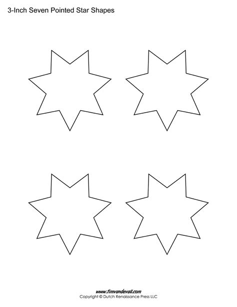 pointed star shape templates blank printable shapes