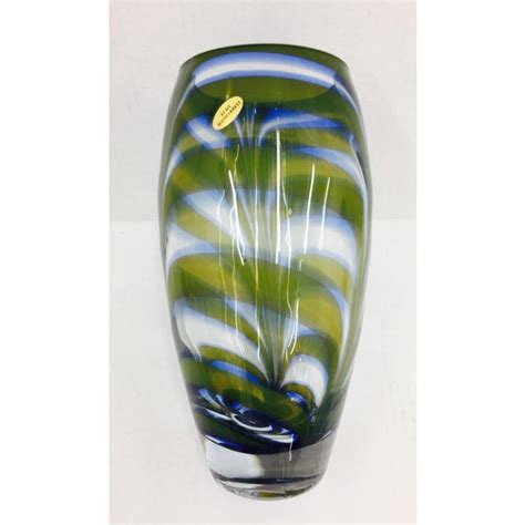 Murano Style Marbled Art Glass Vase Chairish