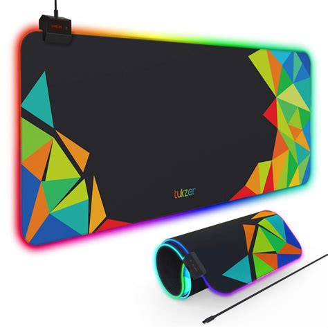 tukzer rgb gaming mouse pad large extended soft led mouse pad