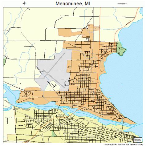 menominee michigan street map
