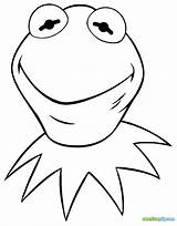 Kermit Coloring Pages Frog Muppets Colouring Face Printable Disneyclips Disney Popular Funstuff sketch template
