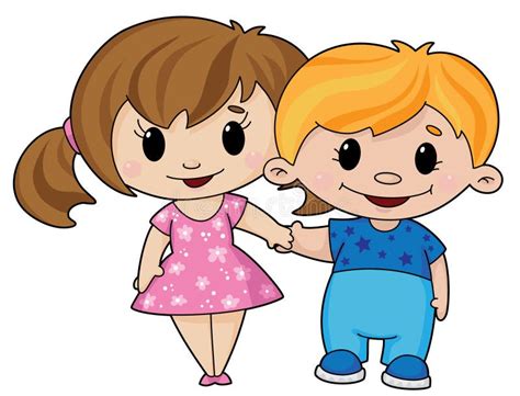 meisje en jongen vector illustratie illustration  beeld