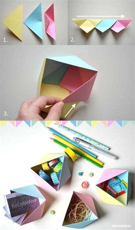 geometrisch origami doosje vouwen