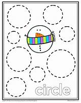 Snowman Shapes Worksheet Circle Circles sketch template